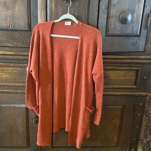 Elegant Rust Open Front Cardigan